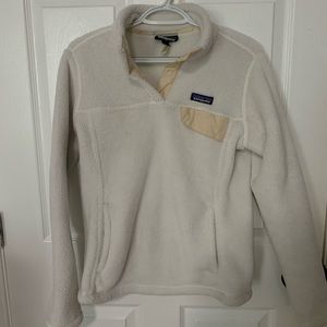 Women’s Patagonia fleece quarter zip, beige size M